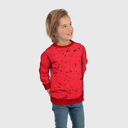 Свитшот детский Насыщенный коралловый с чёрными вкраплениями, цвет: 3D-красный — фото 2