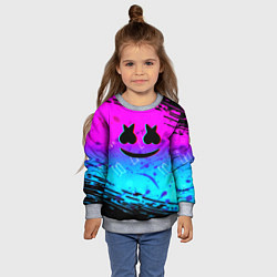 Свитшот детский Маршмэллоу x бтс неоновый стиль, цвет: 3D-меланж — фото 2