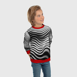 Свитшот детский Объемные полоски, цвет: 3D-красный — фото 2