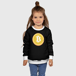Свитшот детский Биткоин желтое лого криптовалюта, цвет: 3D-белый — фото 2