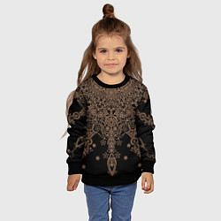 Свитшот детский Мандала узоры чёрно-коричневый, цвет: 3D-черный — фото 2