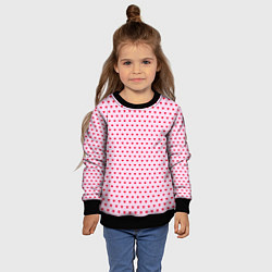 Свитшот детский Мелкие сердечки паттерн, цвет: 3D-черный — фото 2