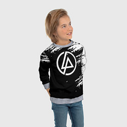 Свитшот детский Linkin Park - black and white, цвет: 3D-меланж — фото 2