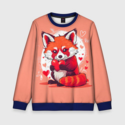 Свитшот детский Рыжая лисичка с сердцем, цвет: 3D-синий