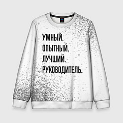 Свитшот детский Умный, опытный и лучший: руководитель, цвет: 3D-белый