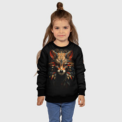 Свитшот детский Красавец лис мозаика, цвет: 3D-черный — фото 2