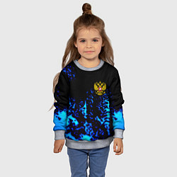 Свитшот детский Герб краски текстура, цвет: 3D-меланж — фото 2