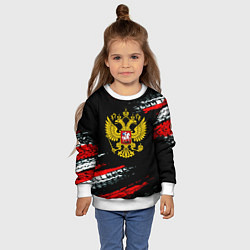 Свитшот детский Герб РФ краски патриотический, цвет: 3D-белый — фото 2