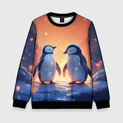 Детский свитшот Романтичная пара пингвинов