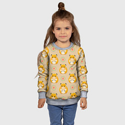 Свитшот детский Хомяк и цветок, цвет: 3D-меланж — фото 2