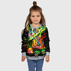 Свитшот детский Хамелеон и стихии, цвет: 3D-меланж — фото 2