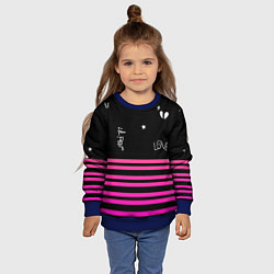 Свитшот детский Lil Peep розовые полосы, цвет: 3D-синий — фото 2
