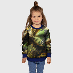 Свитшот детский Реалистичный камуфляж на ткани, цвет: 3D-синий — фото 2