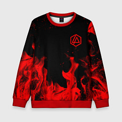 Детский свитшот Linkin Park красный огонь лого