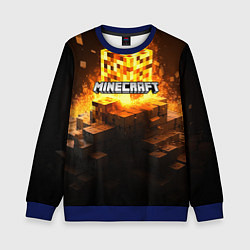 Свитшот детский Minecraft огненный куб, цвет: 3D-синий