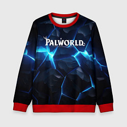 Детский свитшот Palworld logo blue ice