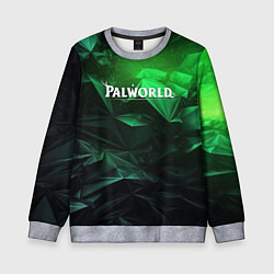 Детский свитшот Palworld logo green abstract