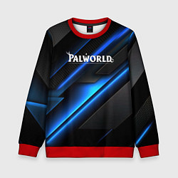 Детский свитшот Palworld logo blue neon abstract