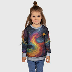Свитшот детский Звездный вихрь абстрактная живопись, цвет: 3D-меланж — фото 2