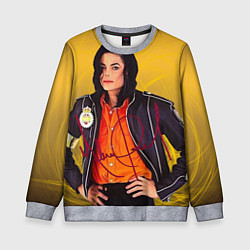 Детский свитшот Michael Jackson на золотом фоне с графикой