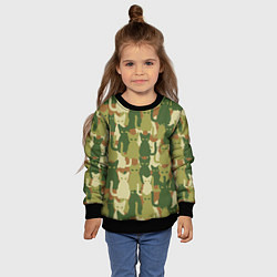 Свитшот детский Котята - камуфляж, цвет: 3D-черный — фото 2