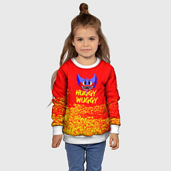 Свитшот детский Poppy Playtime хагги вагги хоррор, цвет: 3D-белый — фото 2