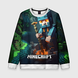 Детский свитшот Minecraft персонаж у костра