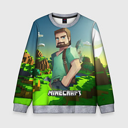 Детский свитшот Minecraft персонаж зеленый мир