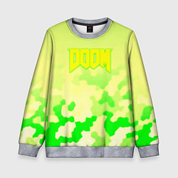 Свитшот детский Doom токсичное лого броня, цвет: 3D-меланж