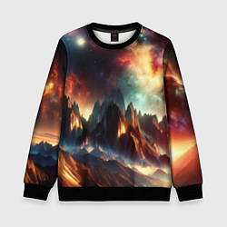 Свитшот детский Space landscape with mountains, цвет: 3D-черный