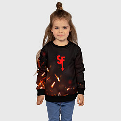 Свитшот детский Sally face искры огня, цвет: 3D-черный — фото 2