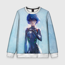 Свитшот детский Рей Аянами из Евангелиона, цвет: 3D-белый