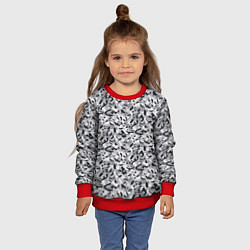Свитшот детский Пикселированный городской серый камуфляж, цвет: 3D-красный — фото 2