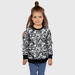 Свитшот детский Пиксельный камуфляж серого цвета, цвет: 3D-черный — фото 2