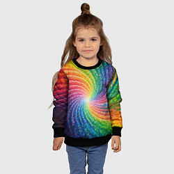 Свитшот детский Радужные узоры яркие, цвет: 3D-черный — фото 2