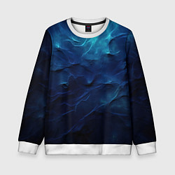 Свитшот детский Абстрактные волны глубины, цвет: 3D-белый