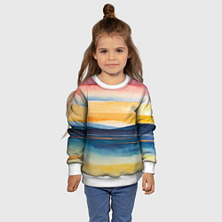 Свитшот детский Акварельный бриз, цвет: 3D-белый — фото 2