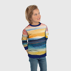 Свитшот детский Акварельный бриз, цвет: 3D-синий — фото 2