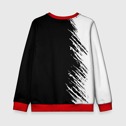 Детский свитшот Самурай штрихи - киберпанк 2077 / 3D-Красный – фото 2