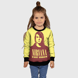 Свитшот детский Kurt Cobain Nirvana, цвет: 3D-черный — фото 2