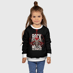 Свитшот детский Рок музыка - тяжёлый рок, цвет: 3D-белый — фото 2