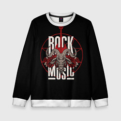 Свитшот детский Рок музыка - тяжёлый рок, цвет: 3D-белый