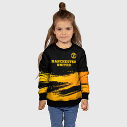 Свитшот детский Manchester United - gold gradient посередине, цвет: 3D-черный — фото 2