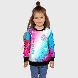 Свитшот детский Club Brugge neon gradient style вертикально, цвет: 3D-черный — фото 2