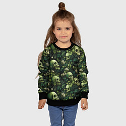 Свитшот детский Поле черепов с цветами, цвет: 3D-черный — фото 2