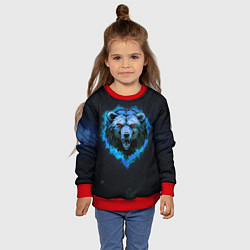 Свитшот детский Пылающая эмблема медведя, цвет: 3D-красный — фото 2