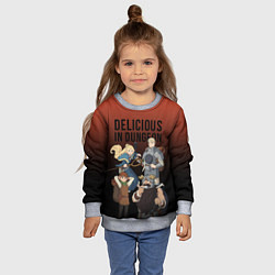 Свитшот детский Delicious in Dungeon, цвет: 3D-меланж — фото 2