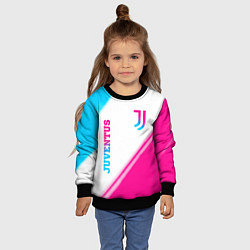 Свитшот детский Juventus neon gradient style вертикально, цвет: 3D-черный — фото 2