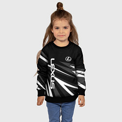 Свитшот детский Лексус - монохромная абстракция, цвет: 3D-черный — фото 2