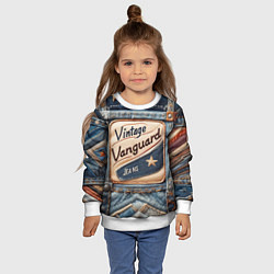 Свитшот детский Vintage vanguard jeans - patchwork, цвет: 3D-белый — фото 2